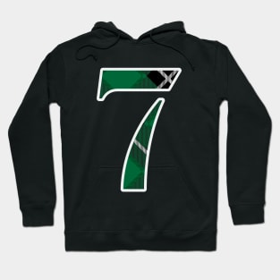 7 Sports Jersey Number Green Black Flannel Hoodie